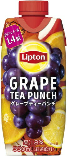 森永乳業 リプトン グレープティーパンチ 330ml 紙パック 24本 (12本入×2 まとめ買い) 紅茶 フルーツティー
