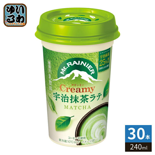 森永乳業 マウントレーニア クリーミー 宇治抹茶ラテ 240ml 30本 (10本入×3 まとめ買い) 乳飲料 抹茶ラテ Creamy コーヒー不使用