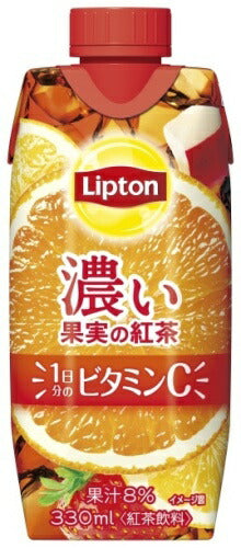 森永乳業 リプトン 濃い果実の紅茶 330ml 紙パック 36本 (12本入×3 まとめ買い) 紅茶飲料 1日分のビタミンC