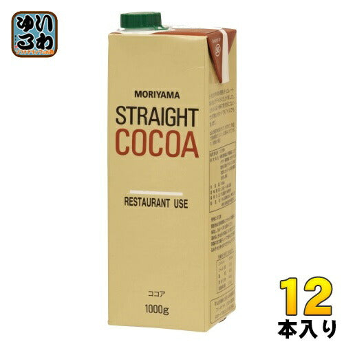 守山乳業 MORIYAMA ストレートココア 業務用 1000g 紙パック 12本 (6本入×2 まとめ買い) ココア飲料 カカオ 1L