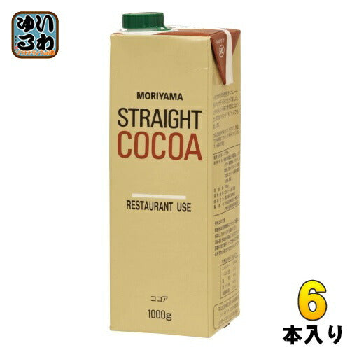 守山乳業 MORIYAMA ストレートココア 業務用 1000g 紙パック 6本入 ココア飲料 カカオ 1L