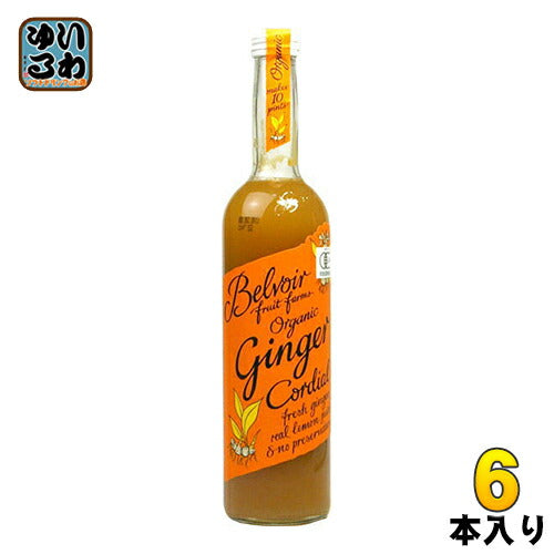 ユウキ食品 有機コーディアル ジンジャー (希釈タイプ) 500ml 瓶 6本入 〔YOUKI　オーガニックジンジャー　コーディアル〕