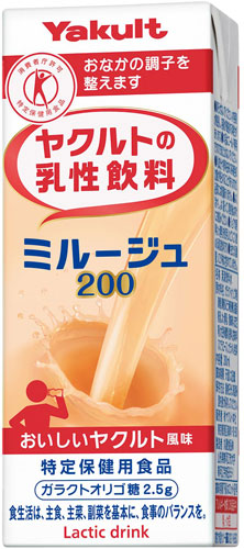 ヤクルト ヤクルトの乳性飲料 ミルージュ 200ml 紙パック 24本入 〔トクホ 乳性飲料〕