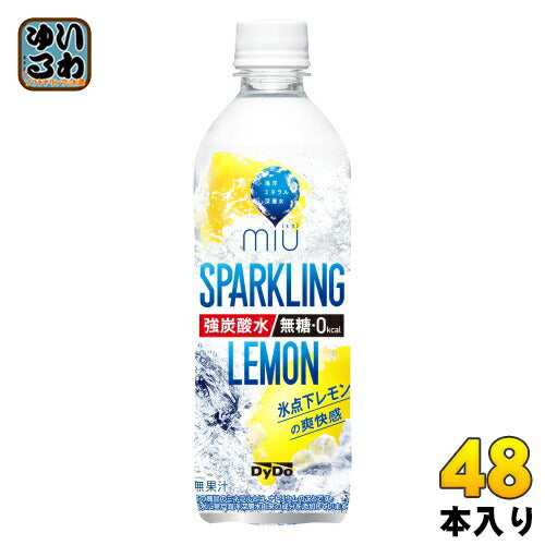 ダイドー miu ミウ スパークリングレモン 500ml ペットボトル 48本 (24本入×2 まとめ買い) 〔炭酸水 炭酸飲料〕