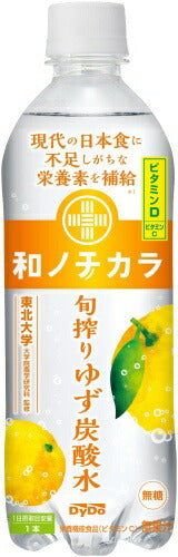 ダイドー 和ノチカラ 旬搾り ゆず炭酸水 500ml ペットボトル 48本 (24本入×2 まとめ買い) 炭酸飲料 無糖