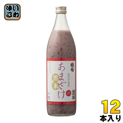 篠崎 国菊 黒米あまざけ 985g 瓶 12本 (6本入×2 まとめ買い) 〔甘酒 黒米 ストレート ポリフェノール アントシアニン〕