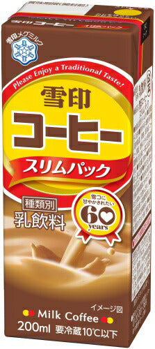 雪印メグミルク 雪印コーヒー スリムパック 200ml 紙パック 36本 (18本入×2 まとめ買い) 〔チルド品 冷蔵品〕