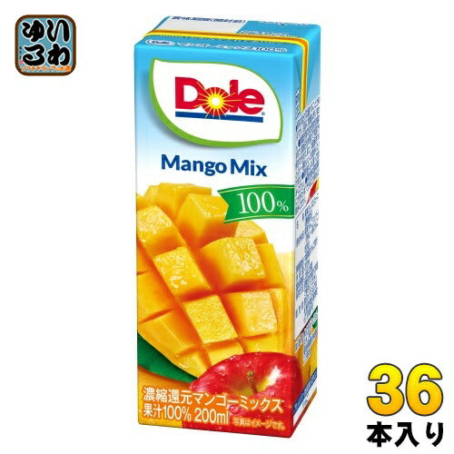 雪印メグミルク Doleマンゴーミックス100% 200ml 紙パック 36本 (18本入×2 まとめ買い)