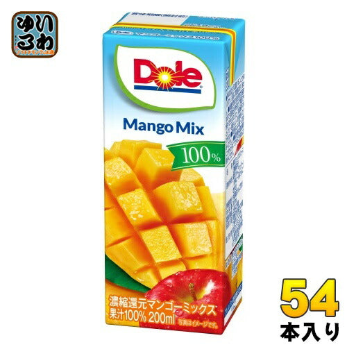 雪印メグミルク Doleマンゴーミックス100% 200ml 紙パック 54本 (18本入×3 まとめ買い)