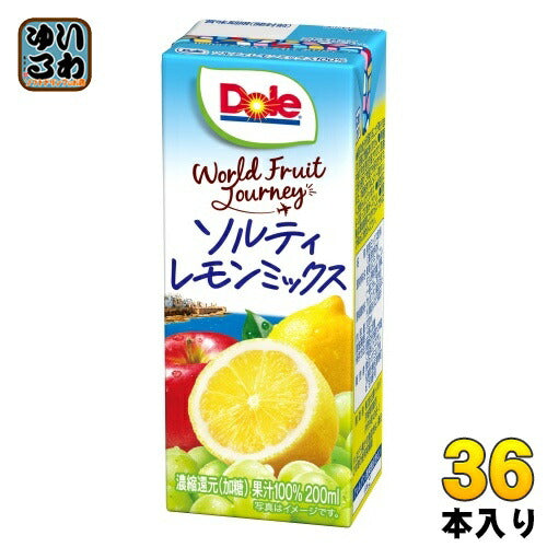 雪印メグミルク Dole World Fruit Journeyソルティレモンミックス100% 200ml 紙パック 36本 (18本入×2 まとめ買い)