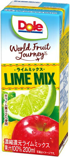 雪印メグミルク Dole World Fruit Journey ライムミックス 100% 200ml 紙パック 18本入 果汁飲料 フルーツジュース