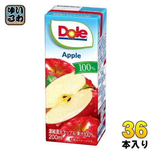 雪印メグミルク Doleアップル100% 200ml 紙パック 36本 (18本入×2 まとめ買い) りんごジュース 濃縮還元