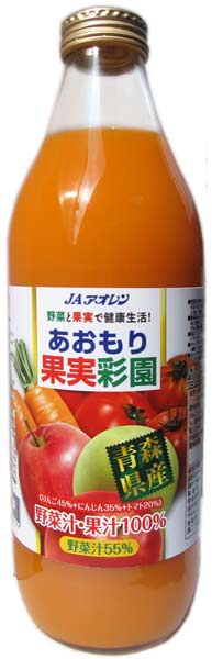 JAアオレン あおもり 果実彩園 1L 瓶 6本入 〔果汁飲料〕