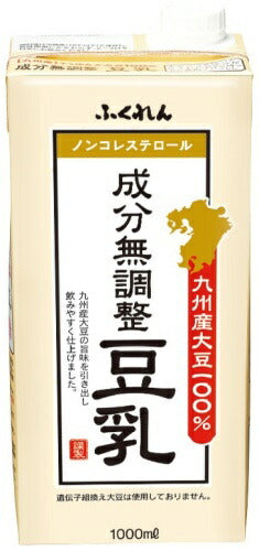 ふくれん 九州産大豆 成分無調整豆乳 1000ml 紙パック 12本 (6本入×2 まとめ買い) 豆乳 ノンコレステロール 大容量 イソフラボン