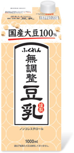 ふくれん 国産大豆100％ 無調整豆乳 1000ml 紙パック 12本 (6本入×2 まとめ買い)
