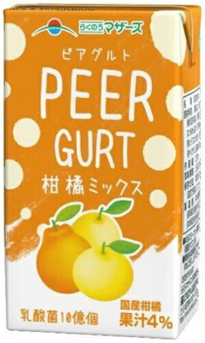 らくのうマザーズ LLピアグルト 柑橘ミックス 250ml 紙パック 24本入 ヨーグルト みかん 期間限定