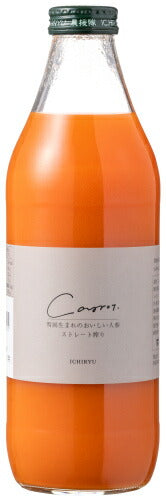 いち粒 雪国生まれのおいしい人参ジュース 1000ml 瓶 12本 (6本入×2 まとめ買い) 野菜ジュース ストレート