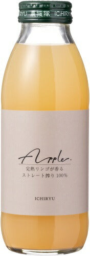 いち粒 完熟りんごジュース 350ml 瓶 12本入 果汁飲料 ストレート