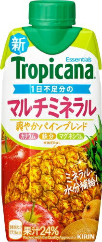 キリン トロピカーナ エッセンシャルズ マルチミネラル 330ml 紙パック 36本 (12本入×3 まとめ買い) 果実飲料 果汁飲料 爽やかパインブレンド