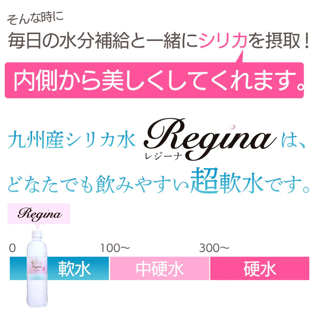 【シリカ水】 24本 525ml シリカウォーター ミネラルウォーター 天然水 天然シリカ 美ウォーター ケイ素水 水 軟水 レジーナ 国産 大分県産