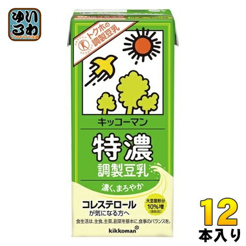 キッコーマン 特濃調製豆乳 1L 紙パック 12本 (6本入×2 まとめ買い) 豆乳 調整 イソフラボン 特保