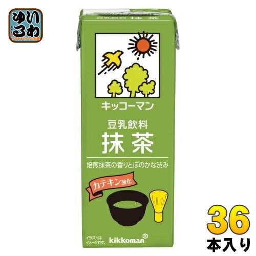 キッコーマン 豆乳飲料 抹茶 200ml 紙パック 36本 (18本入×2 まとめ買い) ダイズ イソフラボン
