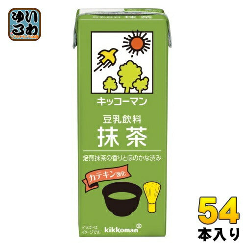 キッコーマン 豆乳飲料 抹茶 200ml 紙パック 54本 (18本入×3 まとめ買い) ダイズ イソフラボン