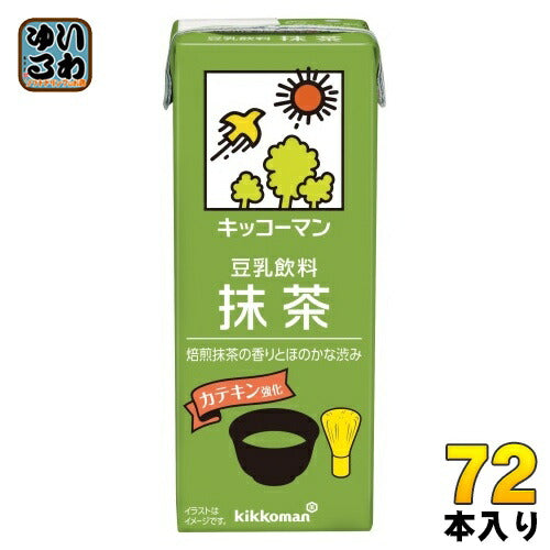 キッコーマン 豆乳飲料 抹茶 200ml 紙パック 72本 (18本入×4 まとめ買い) ダイズ イソフラボン