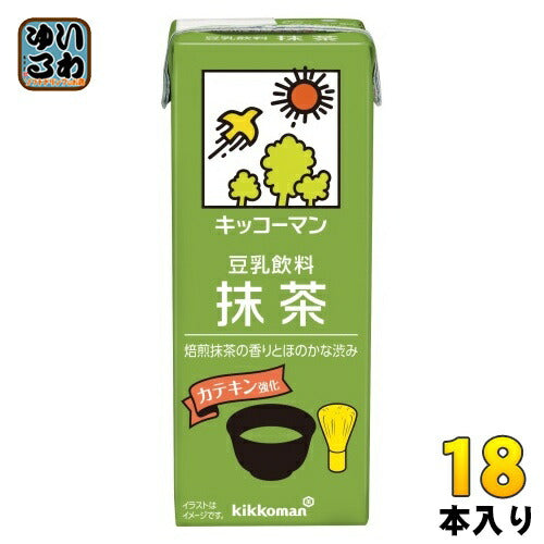 キッコーマン 豆乳飲料 抹茶 200ml 紙パック 18本入 ダイズ イソフラボン