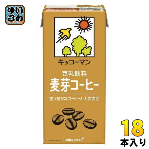 キッコーマン 豆乳飲料 麦芽コーヒー 1L 紙パック 18本 (6本入×3 まとめ買い) イソフラボン