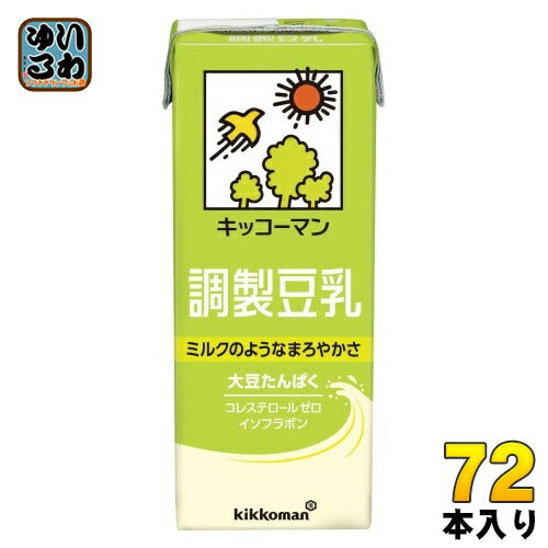 キッコーマン 調製豆乳 200ml 紙パック 72本 (18本入×4 まとめ買い) 豆乳飲料 調整豆乳 コレステロールの気になる方へ