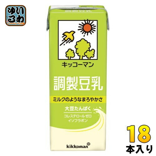 キッコーマン 調製豆乳 200ml 紙パック 18本入 豆乳飲料 調整豆乳 コレステロールの気になる方へ