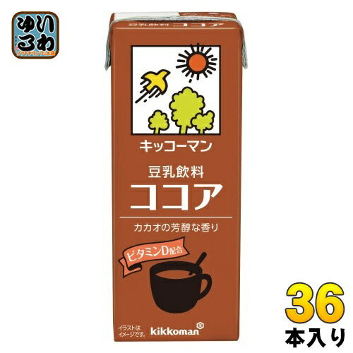 キッコーマン 豆乳飲料 ココア 200ml 紙パック 36本 (18本入×2 まとめ買い) イソフラボン ダイズ