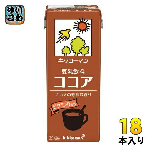 キッコーマン 豆乳飲料 ココア 200ml 紙パック 18本入 イソフラボン ダイズ