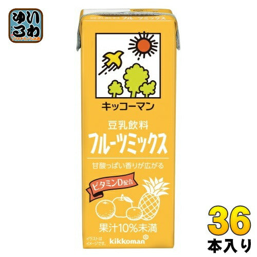 キッコーマン 豆乳飲料 フルーツミックス 200ml 紙パック 36本 (18本入×2 まとめ買い) イソフラボン ダイズ