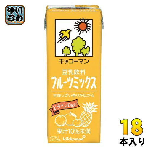 キッコーマン 豆乳飲料 フルーツミックス 200ml 紙パック 18本入 イソフラボン ダイズ