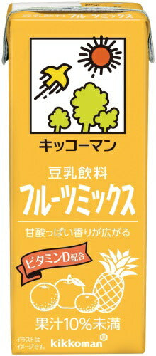 キッコーマン 豆乳飲料 フルーツミックス 200ml 紙パック 72本 (18本入×4 まとめ買い) イソフラボン ダイズ