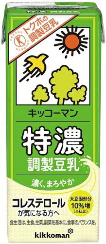 キッコーマン 特濃調製豆乳 200ml 紙パック 54本 (18本入×3 まとめ買い) 豆乳飲料 調整豆乳 特定保健用食品