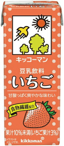キッコーマン 豆乳飲料 いちご 200ml 紙パック 72本 (18本入×4 まとめ買い) イソフラボン ダイズ