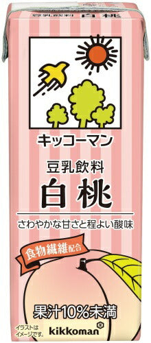 キッコーマン 豆乳飲料 白桃 200ml 紙パック 72本 (18本入×4 まとめ買い) イソフラボン ダイズ