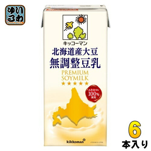 キッコーマン 北海道産大豆 無調整豆乳 1L 紙パック 6本入 豆乳 無調整