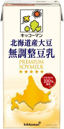 キッコーマン 北海道産大豆 無調整豆乳 1L 紙パック 18本 (6本入×3 まとめ買い) 豆乳 無調整