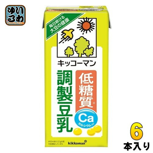 キッコーマン 低糖質 調製豆乳 1L 紙パック 6本入 豆乳 調整 イソフラボン 糖質オフ