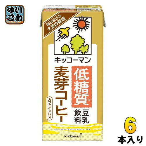 キッコーマン 低糖質 豆乳飲料 麦芽コーヒー 1L 紙パック 6本入 イソフラボン