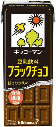 キッコーマン 豆乳飲料 ブラックチョコ 200ml 紙パック 72本 (18本入×4 まとめ買い) イソフラボン ダイズ