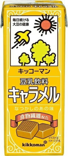 キッコーマン 豆乳飲料 キャラメル 200ml 紙パック 72本 (18本入×4 まとめ買い) 乳性飲料 健康 食物繊維