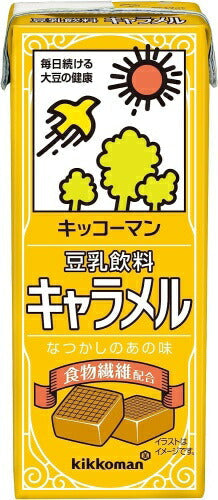 キッコーマン 豆乳飲料 キャラメル 200ml 紙パック 36本 (18本入×2 まとめ買い) 乳性飲料 健康 食物繊維