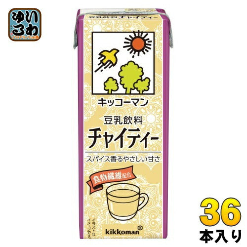 キッコーマン 豆乳飲料 チャイティー 200ml 紙パック 36本 (18本入×2 まとめ買い) 乳性飲料 健康 大豆 ダイズ