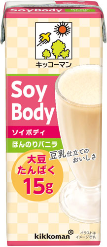 キッコーマン SoyBody ほんのりバニラ 200ml 紙パック 18本入 〔豆乳飲料〕