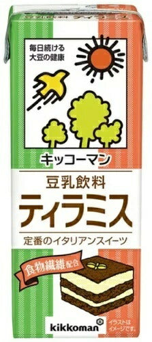 キッコーマン 豆乳飲料ティラミス 200ml 紙パック 72本 (18本入×4 まとめ買い) 食物繊維 乳性飲料 イソフラボン